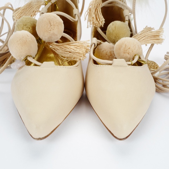 Alameda Turquesa Degas Pom Pom Flats - Size 36 - Picture 3 of 13